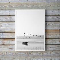 Quadro Decorativo Minimalista Fotografia Lago 24X18Cm Vidro