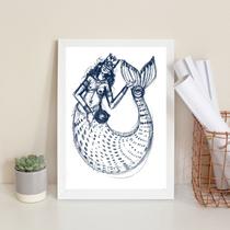 Quadro Decorativo Minimalista Iemanjá Sereia 45x34cm Quadro Decorativo Minimalista Iemanjá Sereia 45x34cm