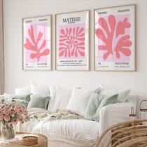 Quadro decorativo minimalista rosa decoraçao para sala quadro decorativo para sala kit com 3 peças abstratro rosa