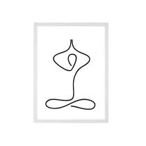 Quadro Decorativo Minimalista Yoga 24X18 Com Vidro - Preta