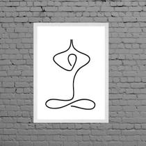 Quadro Decorativo Minimalista Yoga 33X24Cm Moldura Preta