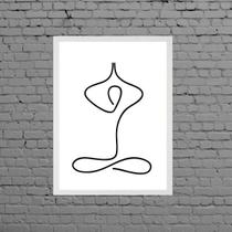 Quadro Decorativo Minimalista Yoga 45x34cm - com vidro