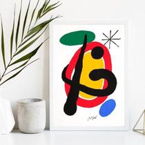 Quadro Decorativo Miró 24x18cm - Vidro - Moldura Preta