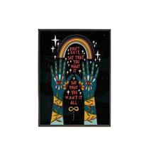 Quadro Decorativo Místico Dont Quit 24X18 C/Vidro - Branca