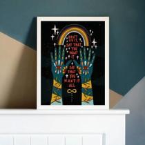 Quadro Decorativo Místico Dont Quit 33X24 C/Vidro - Preta