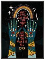 Quadro Decorativo Místico Dont Quit 45X34 C/Vidro - Branca