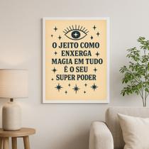 Quadro Decorativo Místico - Magia Super Poder 24x18cm - com vidro