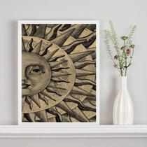 Quadro Decorativo Mistico Sol - Metade 45X34Cm - Com Vidro