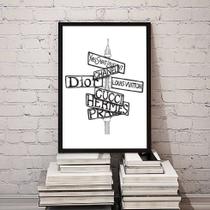 Quadro Decorativo Moda Fashion- Placas 24x18cm - com vidro