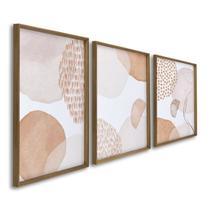 Quadro Decorativo Modelo Abstrato Floral 3 Telas 60x90cm para Sala Quarto Escritório Quadro Decorativo Modelo Abstrato Floral 3 Telas 60x90cm para Sala Quarto Escritório