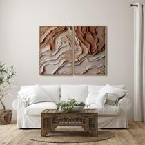 Quadro Decorativo Modelo Barro 2 Telas 60x90 para Sala Quarto Escritório