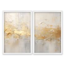 Quadro Decorativo Modelo Rústico com 2 Telas de Parede para Sala Quarto Escritório 60cm X 90cm Sem Vidro