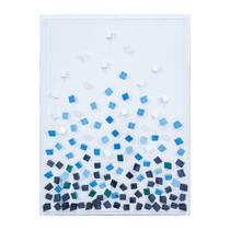 Quadro Decorativo Moderno Cubos Tons Azuis Rico em Detalhes
