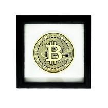 Quadro Decorativo Moeda Bitcoin Quarto Sala Escritório Apartamento