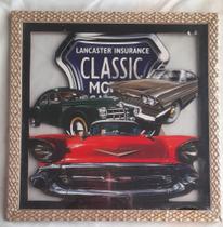 Quadro Decorativo Moldura 30x30cm Carros Retrô Quadro Decorativo Moldura 30x30cm Carros Retrô