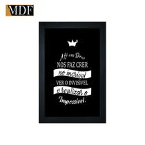 Quadro Decorativo Moldura Pintada Gel até em Deus Nos Faz Crer no Incriver 30x20 Mdf Adesivado Quadro Decorativo Moldura Pintada Gel até em Deus Nos Faz Crer no Incriver 30x20 Mdf Adesivado