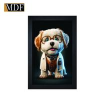 Quadro Decorativo Moldura Pintada Gel Cãozinho 30x20 Mdf Adesivado Quadro Decorativo Moldura Pintada Gel Cãozinho 30x20 Mdf Adesivado