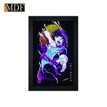 Quadro Decorativo Moldura Pintada Gel Deku Boku no Hero Academia 30x20 Mdf Adesivado