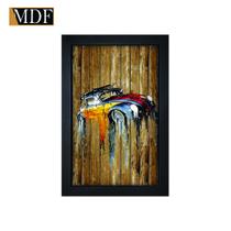 Quadro Decorativo Moldura Pintada Gel Fusca Surf 30x20 Mdf Adesivado
