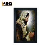 Quadro Decorativo Moldura Pintada Gel Jesus e o Espírito Santo 30x20 Mdf Adesivado
