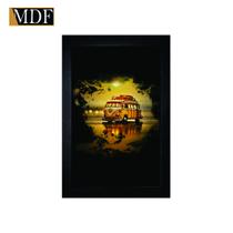 Quadro Decorativo Moldura Pintada Gel Kombi Pôr do Sol 30x20 Mdf Adesivado