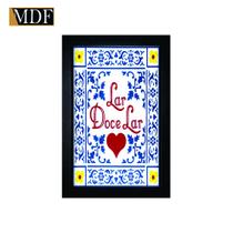 Quadro Decorativo Moldura Pintada Gel Lar Doce Lar 30x20 Mdf Adesivado