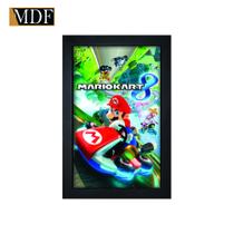 Quadro Decorativo Moldura Pintada Gel Mario Kart 30x20 Mdf Adesivado