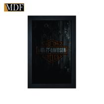 Quadro Decorativo Moldura Pintada Gel Motor Cicles Harley Davidson 30x20 Mdf Adesivado
