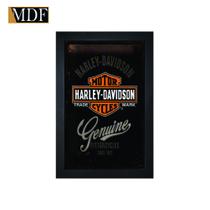 Quadro Decorativo Moldura Pintada Gel Motor Cycles Harley Davidson 30x20 Mdf Adesivado