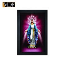 Quadro Decorativo Moldura Pintada Gel Nossa Senhora de Fátima 30x20 Mdf Adesivado