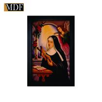 Quadro Decorativo Moldura Pintada Gel Rita de Cássia 30x20 Mdf Adesivado