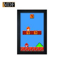 Quadro Decorativo Moldura Pintada Gel Super Mario Bros 30x20 Mdf Adesivado