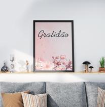 Quadro Decorativo Moldura Preta 30x40cm Gratidão Quadro Decorativo Moldura Preta 30x40cm Gratidão