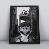 Quadro Decorativo Moldura Preta 30x40cm Mario World Quadro Decorativo Moldura Preta 30x40cm Mario World