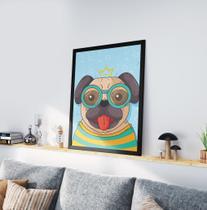 Quadro Decorativo Moldura Preta 30x40cm Pug Sweet