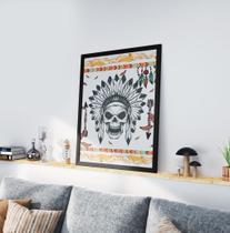 Quadro Decorativo Moldura Preta 30x40cm Skull Indio Quadro Decorativo Moldura Preta 30x40cm Skull Indio