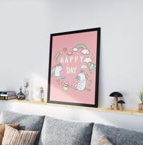 Quadro Decorativo Moldura Preta 30x40cm Unicor Happy Quadro Decorativo Moldura Preta 30x40cm Unicor Happy