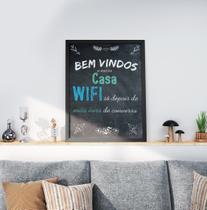 Quadro Decorativo Moldura Preta 30x40cm Wifi Lousa Quadro Decorativo Moldura Preta 30x40cm Wifi Lousa