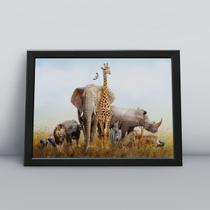 Quadro Decorativo Moldura Preta 30x40cm Zoológico