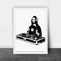 Quadro Decorativo Monalisa Dj 24X18Cm Moldura Branca Quadro Decorativo Monalisa Dj 24X18Cm Moldura Branca