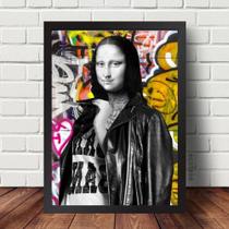 Quadro decorativo monalisa estiloso contemporâneo moderno montagem Grafite arte