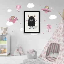 Quadro Decorativo Monstrinho Preto 45x34cm Quadro Decorativo Monstrinho Preto 45x34cm