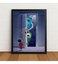 Quadro Decorativo Monstros S.a. 33x24cm Com Vidro Preto