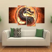 Quadro Decorativo Mortal Kombat Mosaico Em Tecido 4 Peças 1