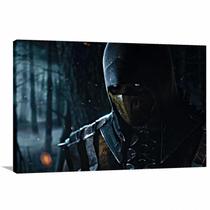 Quadro decorativo Mortal Kombat Scorpion Tela em Tecido Quadro decorativo Mortal Kombat Scorpion Tela em Tecido
