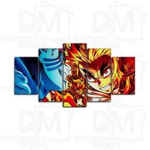 Quadro Decorativo Mosaico 5 Peças Anime Demon Slayer 115x60cm 3