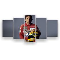 Quadro Decorativo Mosaico 5 Peças Ayrton Senna - EXCELÊNCIA-QUADROS