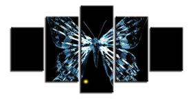 Quadro Decorativo Mosaico 5 Pecas Borboleta