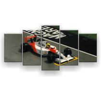 Quadro Decorativo Mosaico 5 Peças Carro Senna