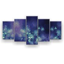 Quadro Decorativo Mosaico 5 Peças Desfoque Roxo